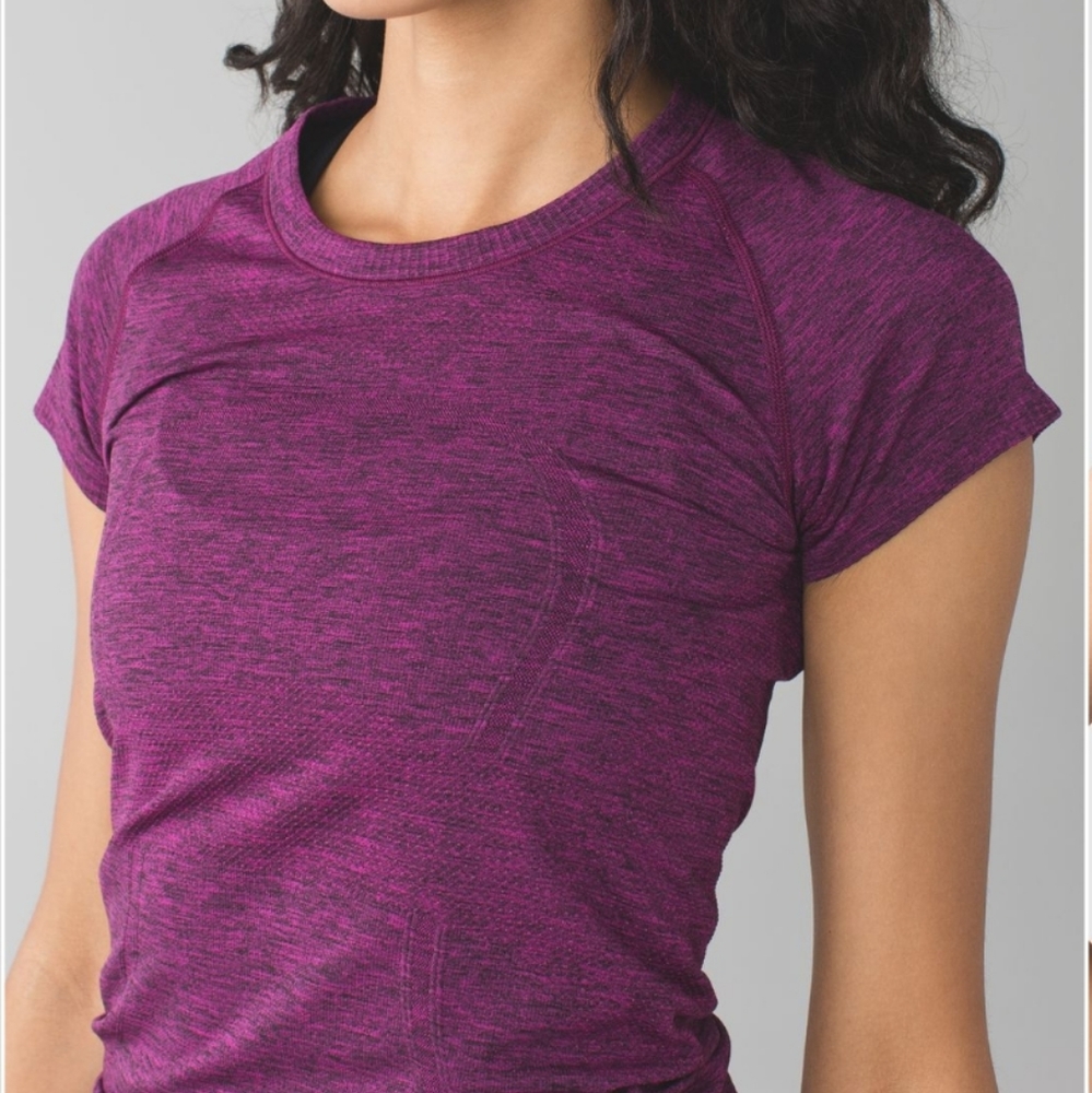 Lululemon Swiftly Tech Short Sleeve Crew Heathered Raspberry - Picture 5 of 10